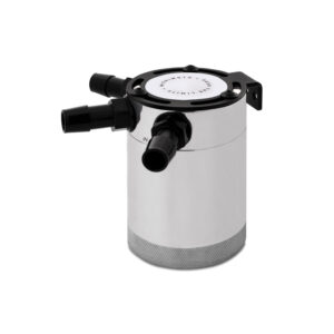 Mishimoto Compact Baffled Oil Catch Can, 3-Port, polished 6061 aluminum, part number MMBCC-CBTHR-P