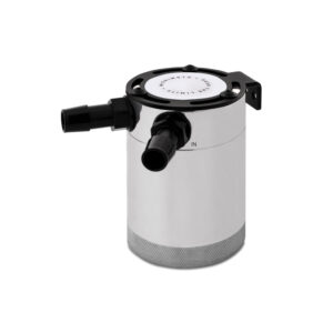 Mishimoto Compact Baffled Oil Catch Can, 2-Port MMBCC-CBTWO-P in polished 6061 aluminum