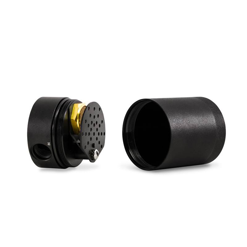 Twist-off billet aluminum catch can with drain plug for Chevrolet Camaro SS LS3 engine