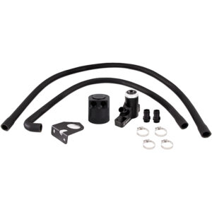 Mishimoto MMBCC-F2D-08BE black anodized billet aluminum oil catch can for 2008-2010 Ford 6.4L Powerstroke