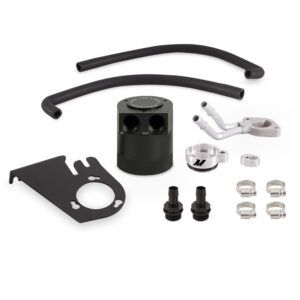 Mishimoto black billet aluminum baffled oil catch can for 2011-2016 Ford 6.7L Powerstroke