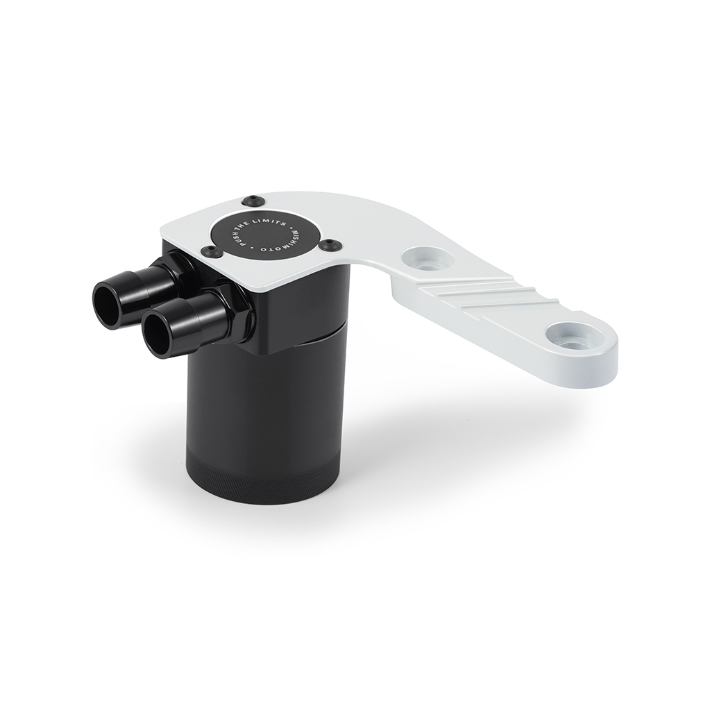 Billet 6061 aluminum baffled oil catch can with anodized finish and twist-off lid