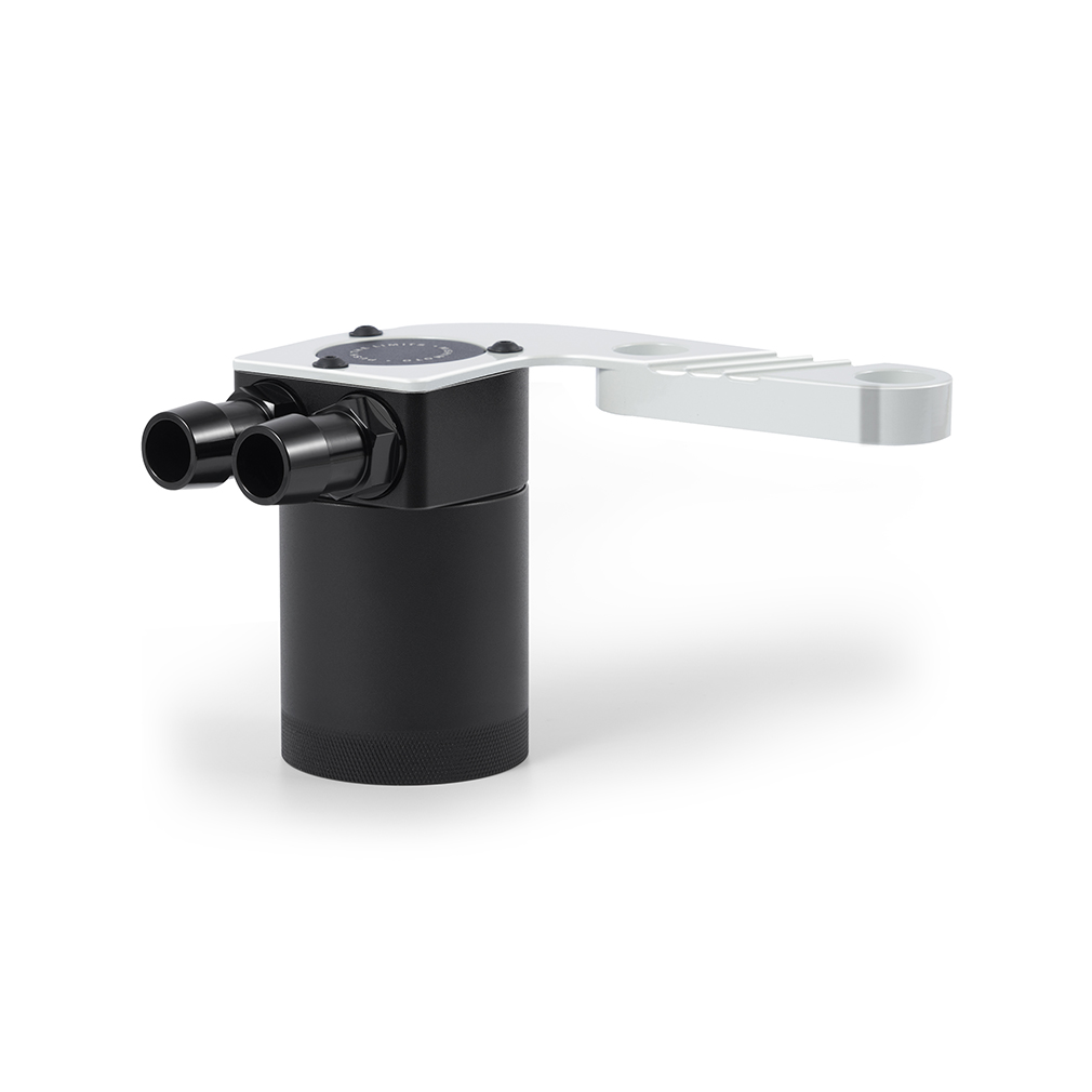 Mishimoto catch can mounting bracket in classic black finish for BMW engine bay