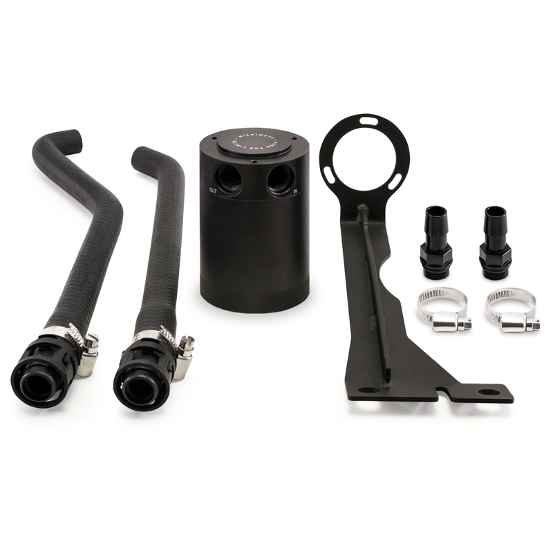 Mishimoto 2-Port Compact Baffled Oil Catch Can with 50-micron bronze filter for Fiesta ST
