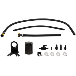 Mishimoto MMBCC-JLP-18PBE black anodized baffled oil catch can kit for Jeep Wrangler JL 3.6L