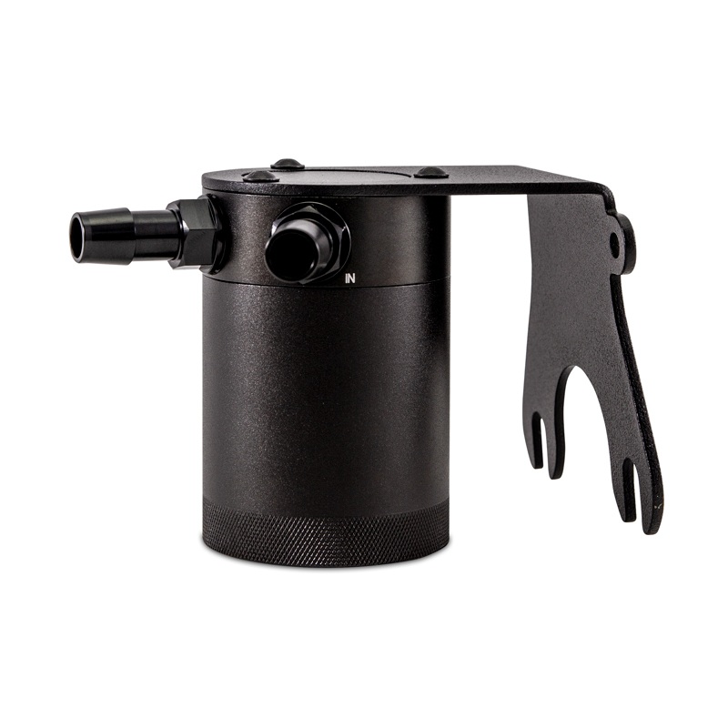 6061-T6 billet aluminum twist-off oil catch can with 2.5mm steel fender mounting bracket