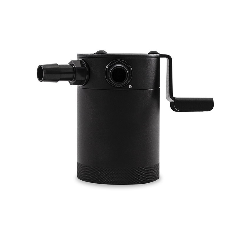 Direct-fit hoses with quick-disconnect fittings included in Mishimoto catch can kit