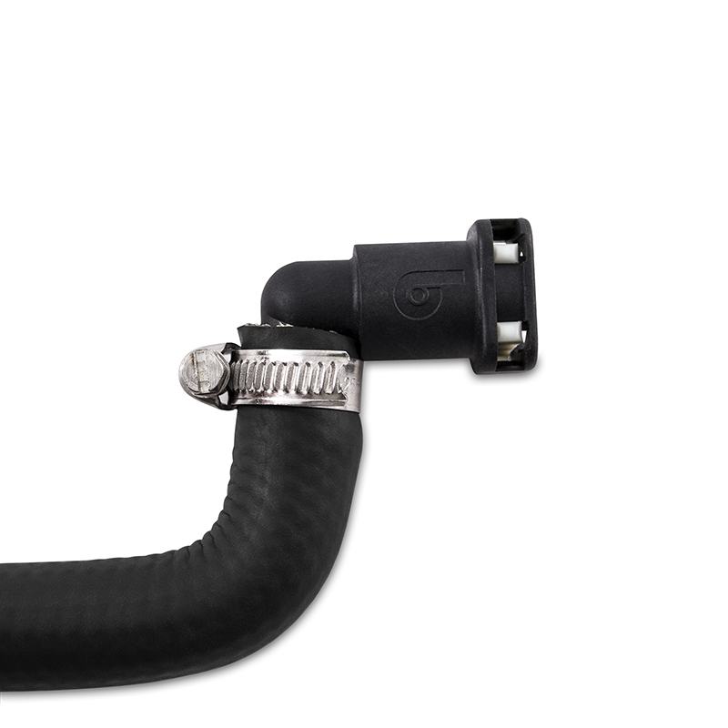 Twist-off Mishimoto oil catch can with internal baffle and 50 micron bronze filter