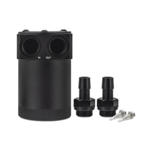 Mishimoto MMBCC-PPTWO black anodized universal baffled oil catch can kit