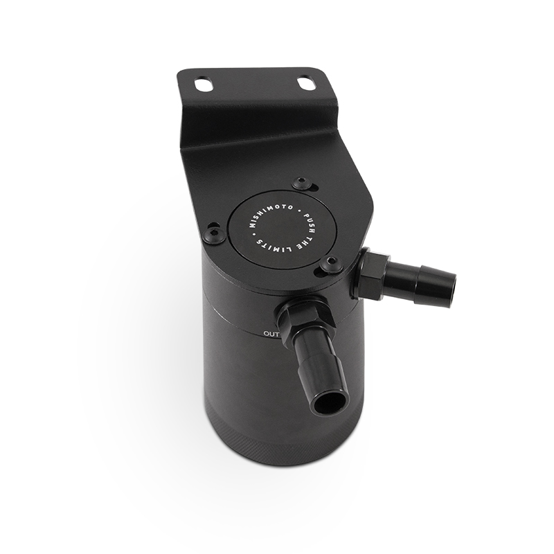 Internal baffle and air diverter inside Mishimoto oil catch can for Ford Ranger EcoBoost