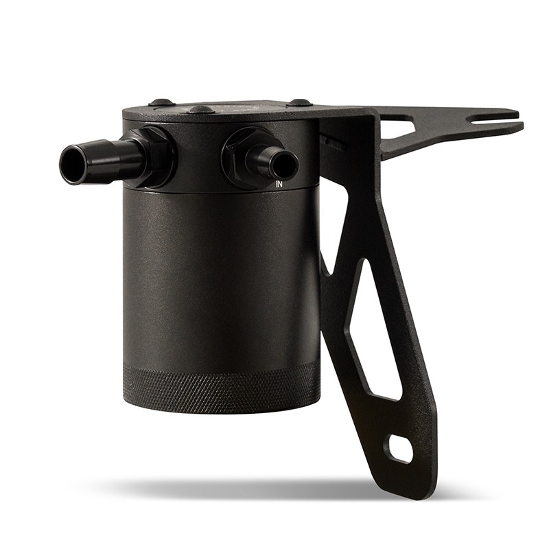 Pre-molded silicone hoses with quick-disconnect fittings included with Stinger GT catch can kit