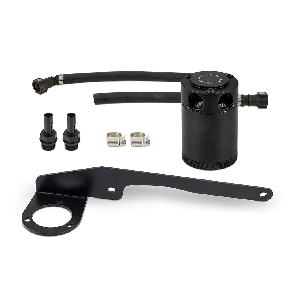 Mishimoto MMBCC-T1-19 black anodized aluminum catch can kit for Chevrolet/GMC T1 trucks