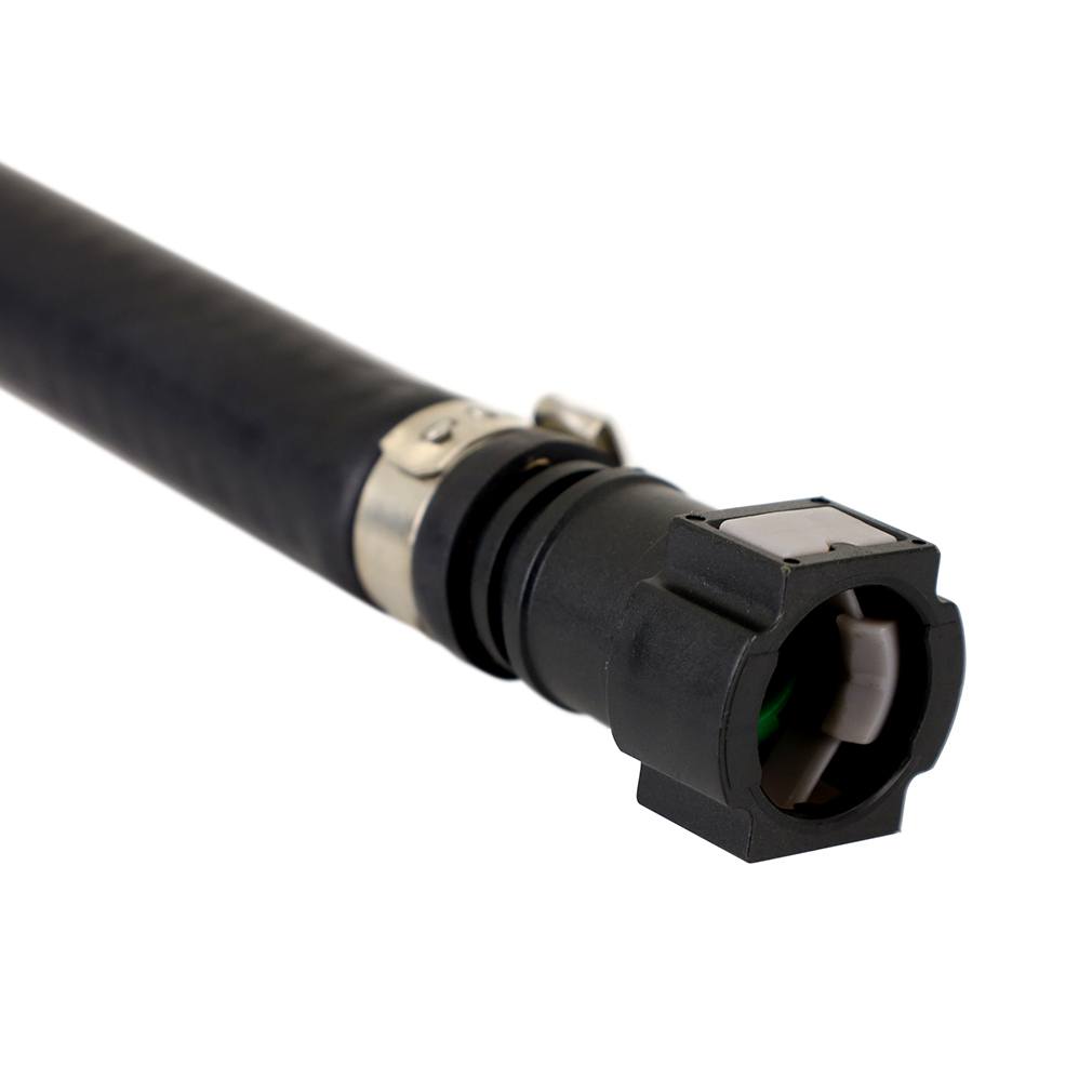 Catch can kit inlet and outlet ports with M16x1.5 threads and 0.6-inch inside diameter