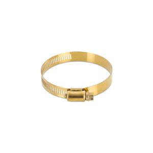 Mishimoto High-Torque Worm Gear Clamp in gold, stainless steel, fits 2.83-3.74in (72-95mm)