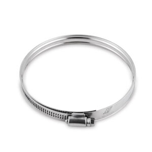 Mishimoto High Torque Protective Worm Gear Clamp MMCLAMP-WGP-120 in silver stainless steel finish