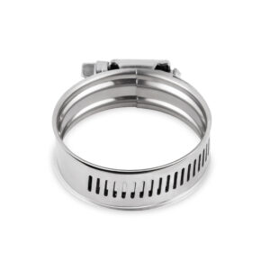 Mishimoto High Torque Protective Worm Gear Clamp MMCLAMP-WGP-39 in stainless steel with silver plain finish