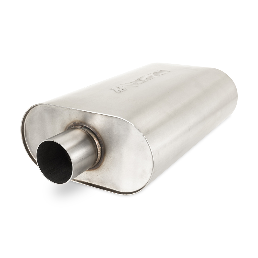 Mishimoto MMEXH-MF-25CCBR universal stainless steel muffler with 2.5-inch center inlet and outlet