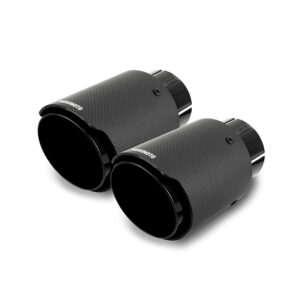 Mishimoto MMEXH-TIP-CFD25BK carbon fiber exhaust tip with black chrome 304 stainless-steel body