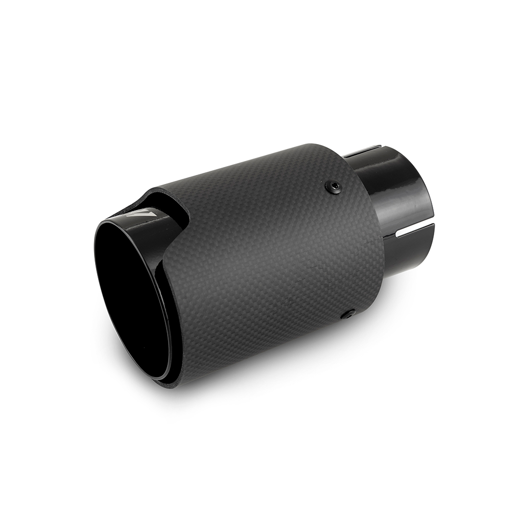 Mishimoto MMEXH-TIP-CFM25BK carbon fiber exhaust tip with black chrome 304 stainless steel base