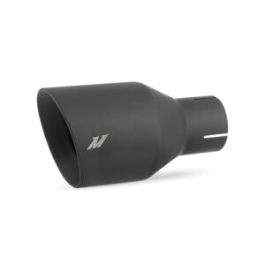 Mishimoto MMEXH-TIP-DW25BK black double-wall stainless steel exhaust tip with slash cut outlet