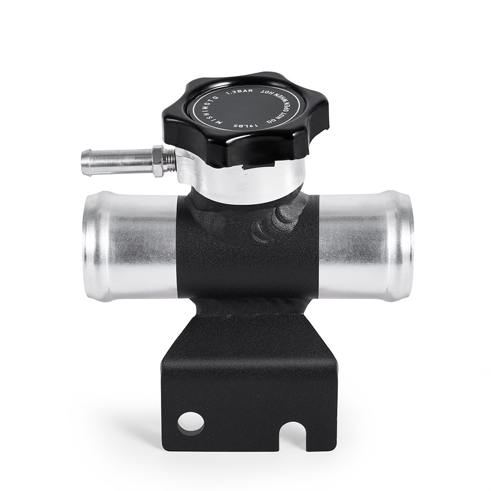 Mishimoto MMFN-EVO-BK black aluminum coolant fillneck for Mitsubishi Lancer and Outlander Sport