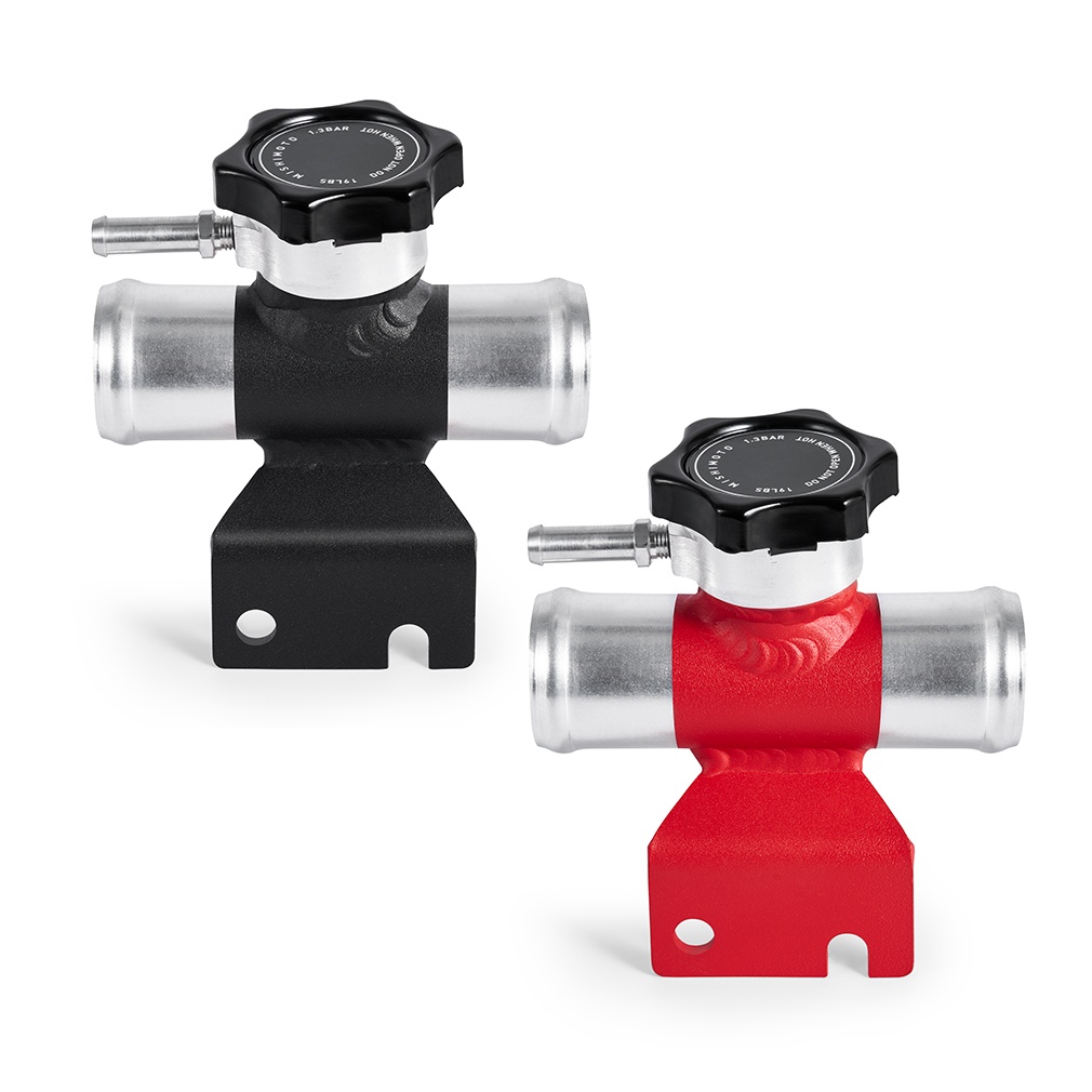 Mishimoto Fabrication aluminum coolant fillneck shown with included coolant cap