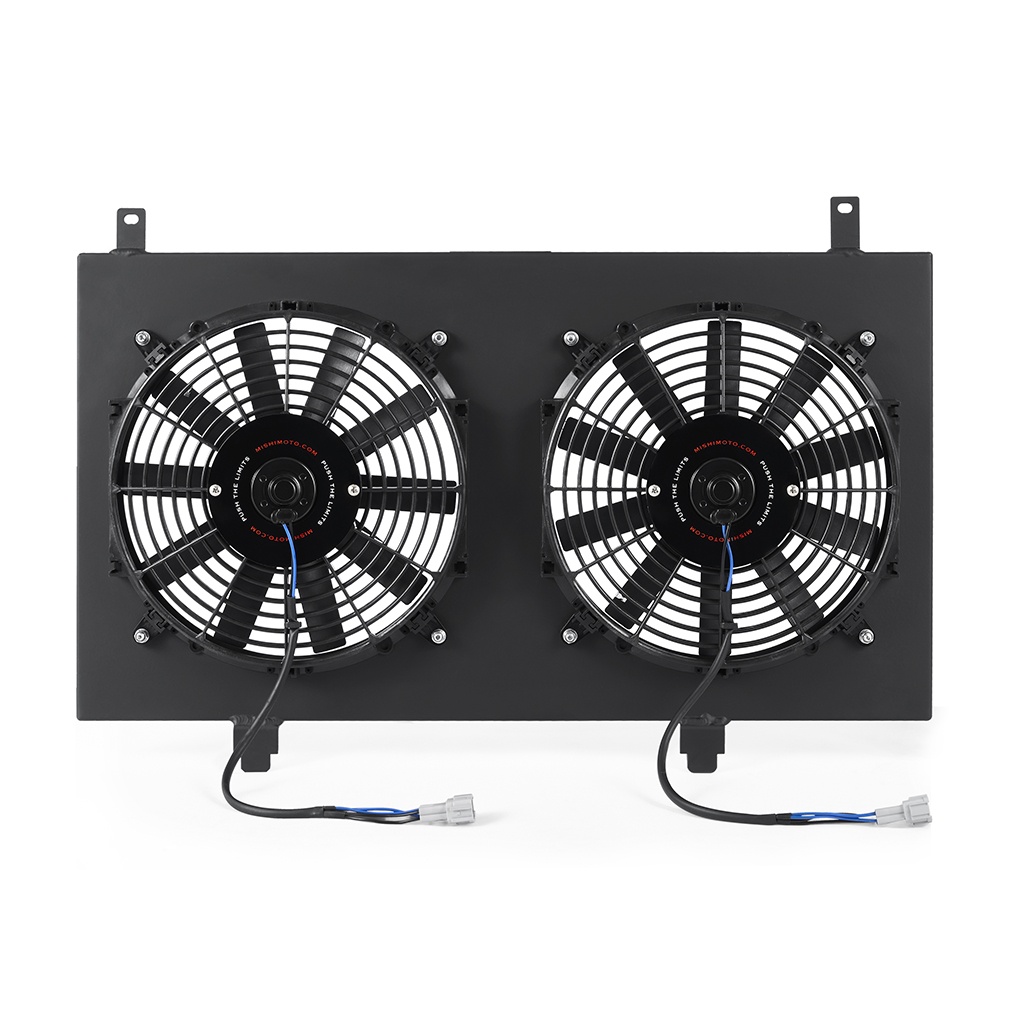 Mishimoto MMFS-350Z-03BK black powder-coated aluminum fan shroud kit for Nissan 350Z