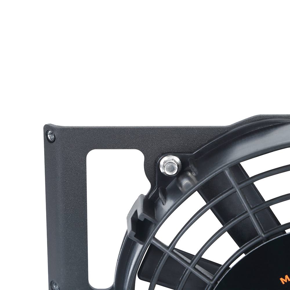 Close-up of Mishimoto 8-inch Slim Electric Fan rated at 600 CFM airflow