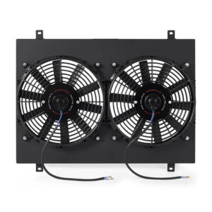 Mishimoto MMFS-MUS-79BK black aluminum fan shroud kit for 1979-1993 Ford Mustang