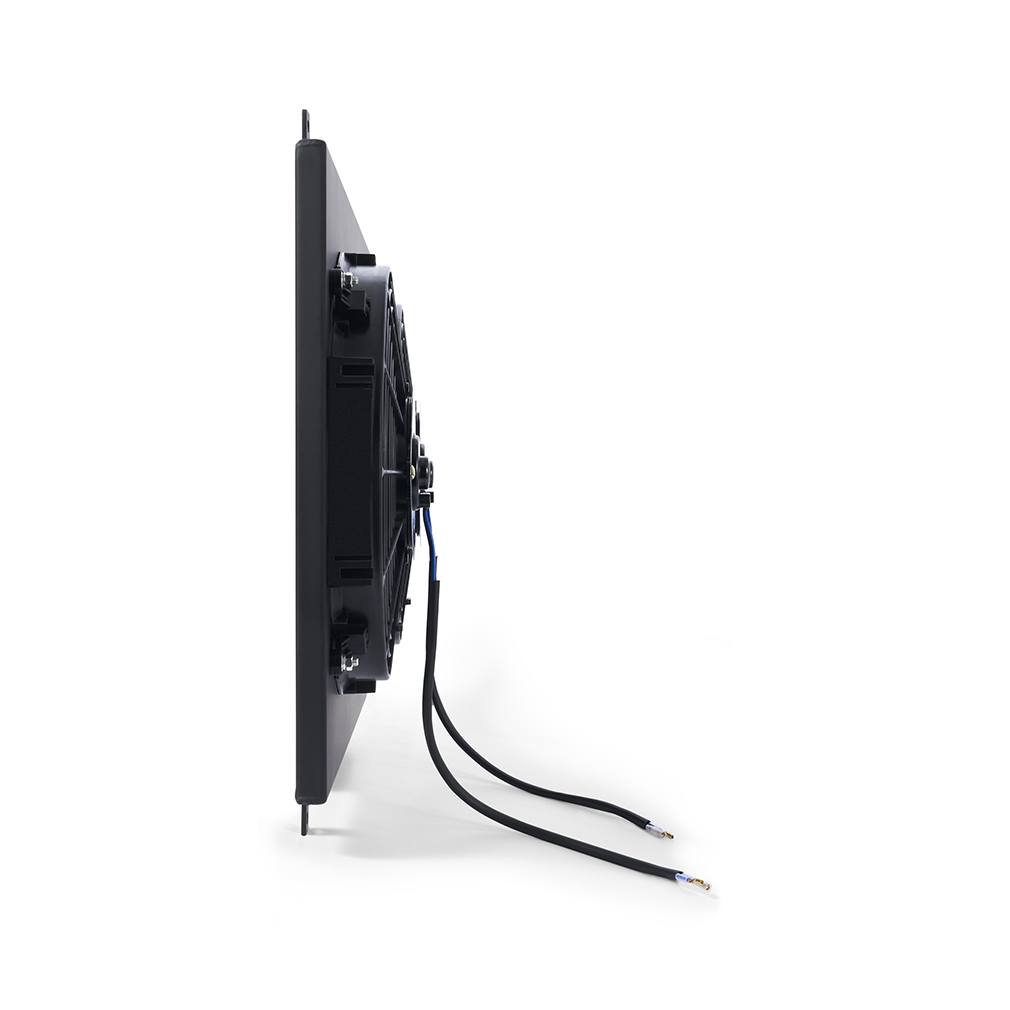 Black powder-coated aluminum fan shroud from Mishimoto for Ford Mustang 302ci 5.0L