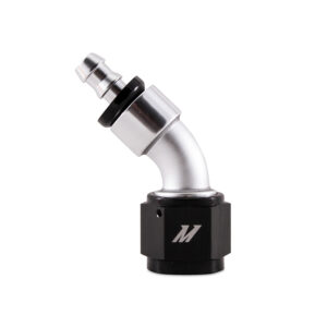 Mishimoto MMFT-10AN-45 45-degree -10AN aluminum swivel hose end fitting with clear and black anodized finish