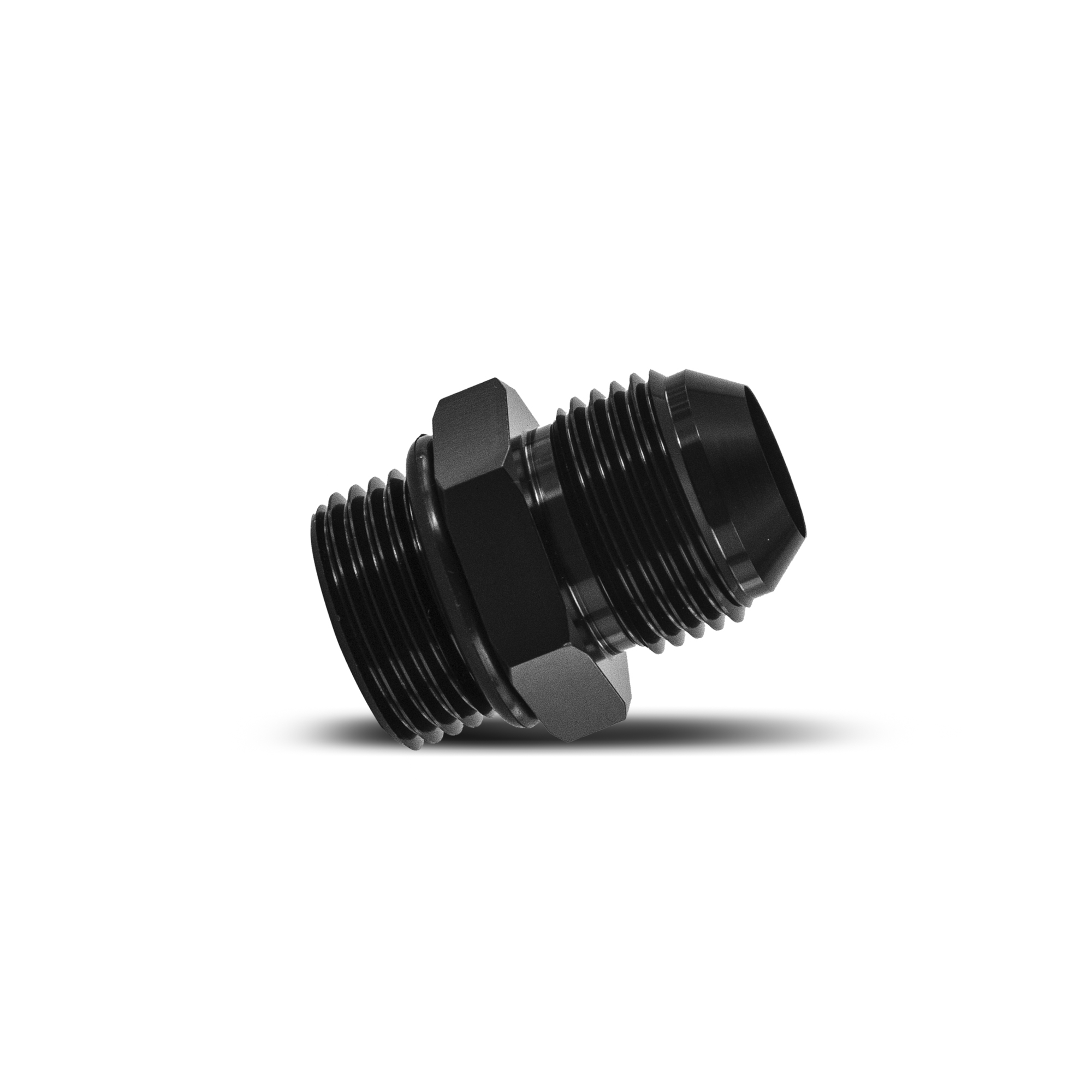 6061 aluminum straight fitting adapting -12 ORB thread to -12AN by Mishimoto Fabrication