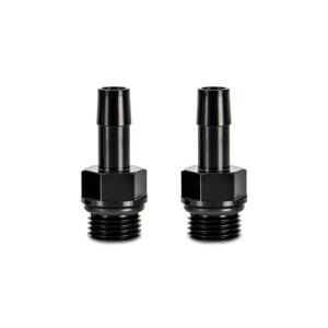 Mishimoto MMFT-M16-38BK black anodized M16x1.5 to 3/8-in hose barb aluminum fitting pair