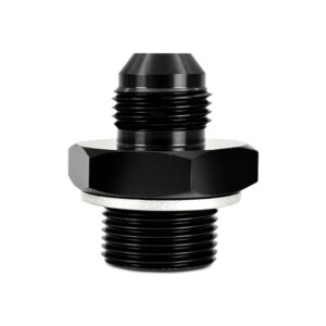 Mishimoto MMFT-M22-8 black anodized aluminum fitting adapting M22 X 1.5 to -8AN