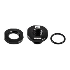 Mishimoto MMFT-NZL-18BK black anodized 1/8-in NPT aluminum hose bung adapter