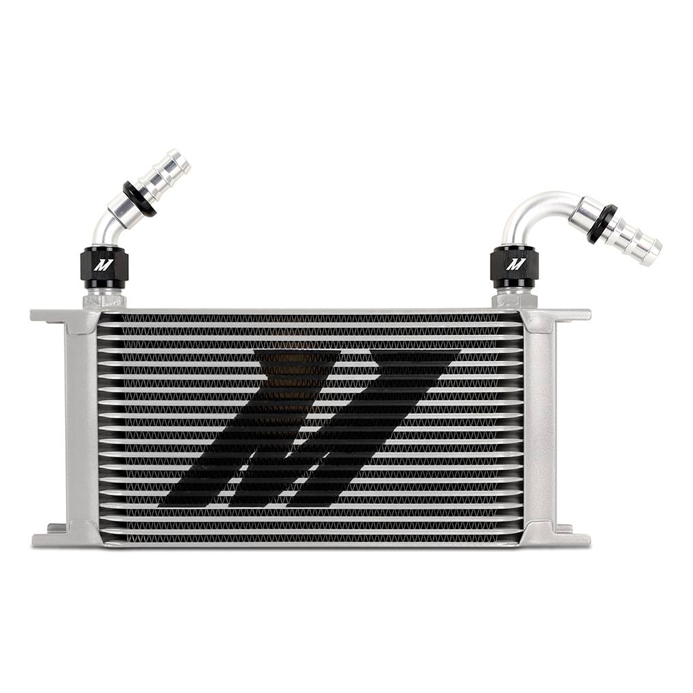 Mishimoto -10AN Push Lock Fitting MMFT-PL-1045 in silver and black anodized aluminum, 45-degree angle