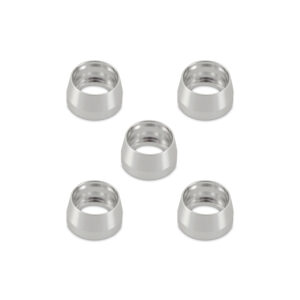 Mishimoto MMFT-RPF-06 -6AN Braided Line Replacement Ferrule Pack with five 6061 aluminum ferrules
