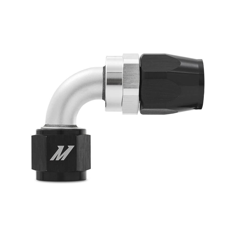 Mishimoto MMFT-SW-08-90 black anodized 90-degree -8AN female aluminum line fitting