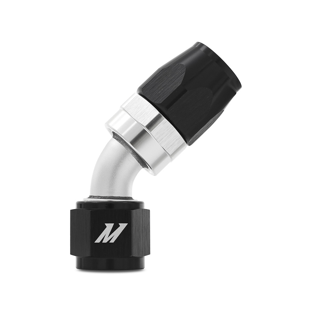 Mishimoto MMFT-SW-10-45 black anodized -10AN 45-degree aluminum line fitting