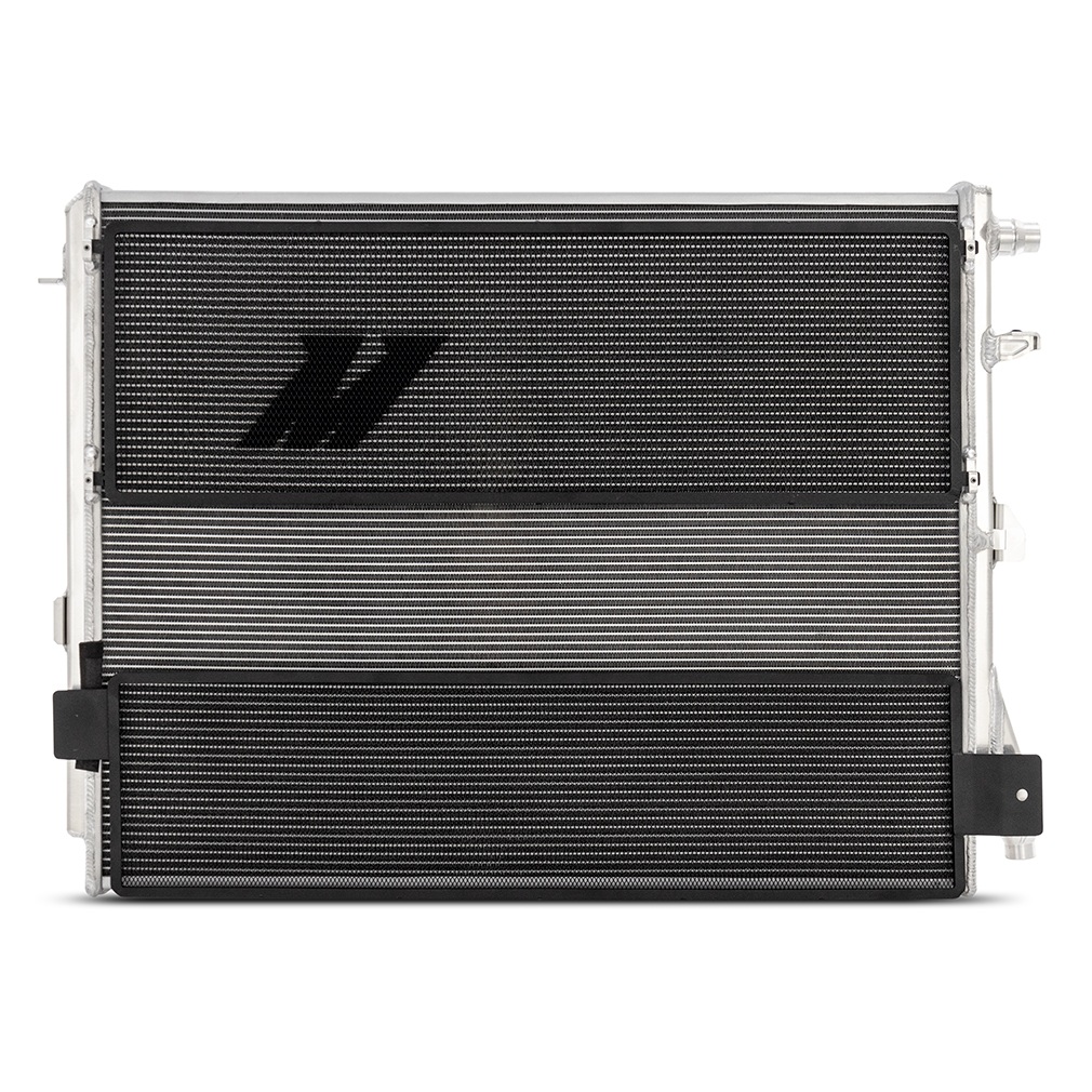 6061-aluminum core and CNC-machined ports on Mishimoto BMW G8X heat exchanger