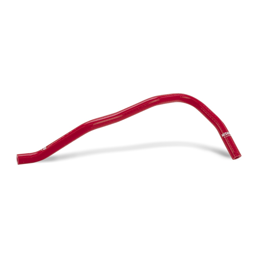 Mishimoto silicone radiator hose kit installed showing heat-resistant embedded fiber construction