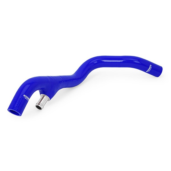Mishimoto Powerstroke hose showing CNC metal Y-fitting replacing factory plastic fitting