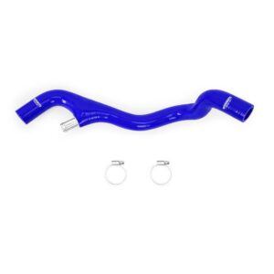 Mishimoto blue silicone lower overflow hose for 2005-2007 Ford 6.0L Powerstroke, part MMHOSE-F2D-05EBL