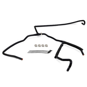 Mishimoto MMHOSE-F2D-11OV black silicone coolant overflow Y-hose for 6.7L Powerstroke