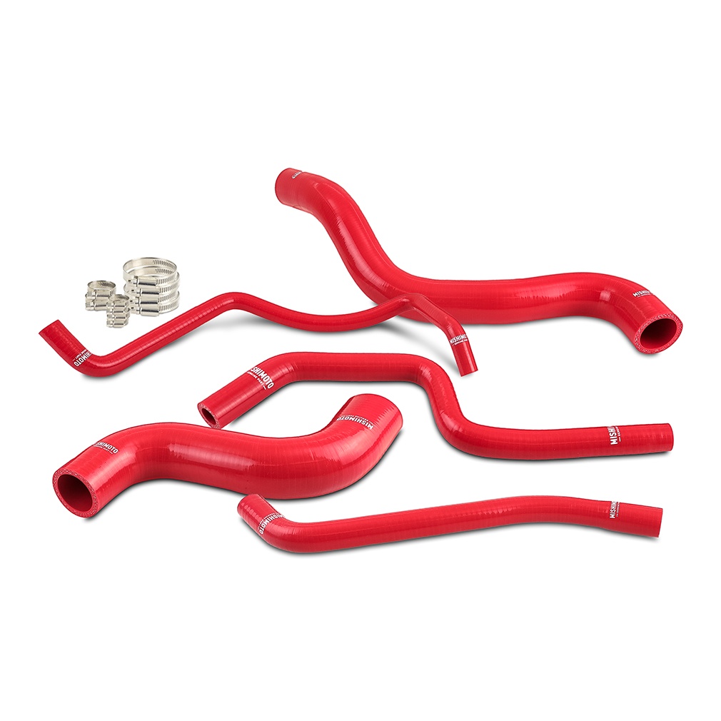 Mishimoto red silicone radiator hose kit for 2023+ Toyota GR Corolla, part number MMHOSE-GRC-23RD