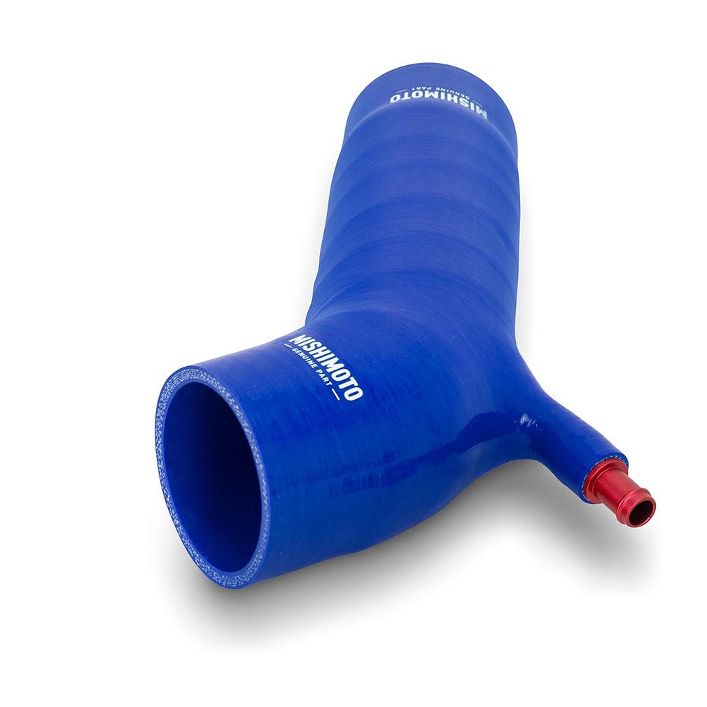 Anodized CNC-machined CCV port on Mishimoto Post-MAF air intake hose kit