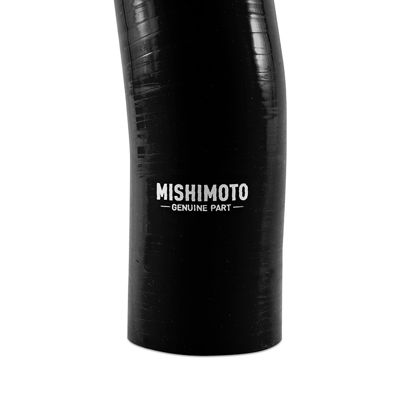 One-piece Mishimoto silicone lower radiator hose for Jeep Wrangler JL 2.0L in black