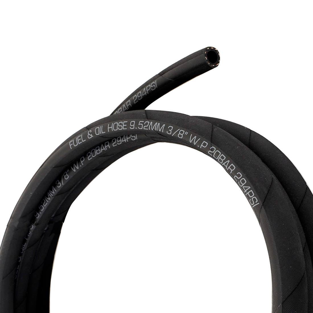 Close-up of Mishimoto push-lock hose construction showing nitrile and CPE material