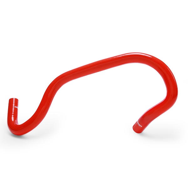 Close-up of Mishimoto 4-ply silicone coolant hose showing heat-resistant embedded fibers