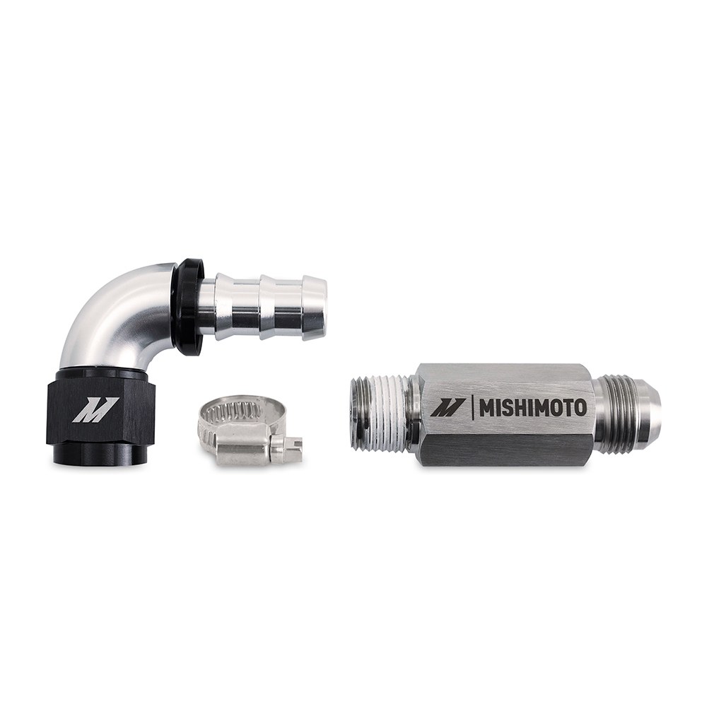 Mishimoto Top Heater Hose Upgrade MMHOSE-RAM-07HU stainless steel -10AN elbow fitting for RAM 6.7L Cummins